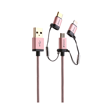 SmarTone Online Store Verbatim 120cm Sync & Charge 3 In 1 Lighting Type C And Micro Usb Cable