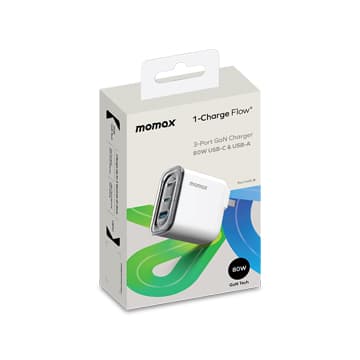 SmarTone Online Store Momax Momax 1-Charge Flow+ 80W 三輸出 GaN 充電器