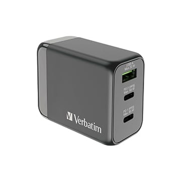 SmarTone Online Store Verbatim 3 端口 65W PD 3.0 和 QC 3.0 GaN旅行充電器