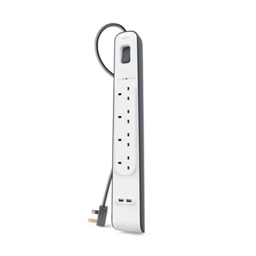 SmarTone Online Store Belkin 4 Outlets 2M Surge Protection Strip with 2 USB Ports