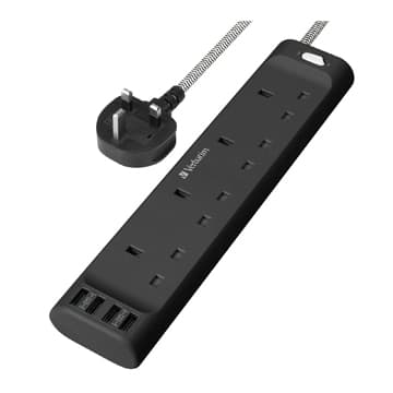 SmarTone Online Store Verbatim 4 AC Outlets & 4 USB-A Ports Power Strip