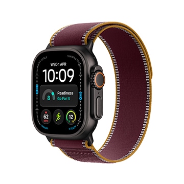 SmarTone Online Store Apple Watch Ultra 4 (GPS + 流動網絡), 49毫米黑色鈦金屬錶殼；布根地紅色越野手環