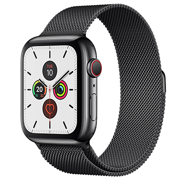 SmarTone Online Store Apple Watch Series 5 (GPS + Cellular) (44mm) Black Stainless Steel Case with Black Milanese Loop