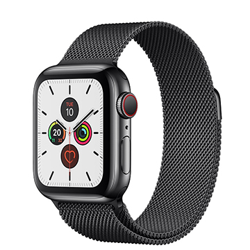 SmarTone Online Store Apple Watch Series 5 (GPS + Cellular) (40mm) Black Stainless Steel Case with Black Milanese Loop